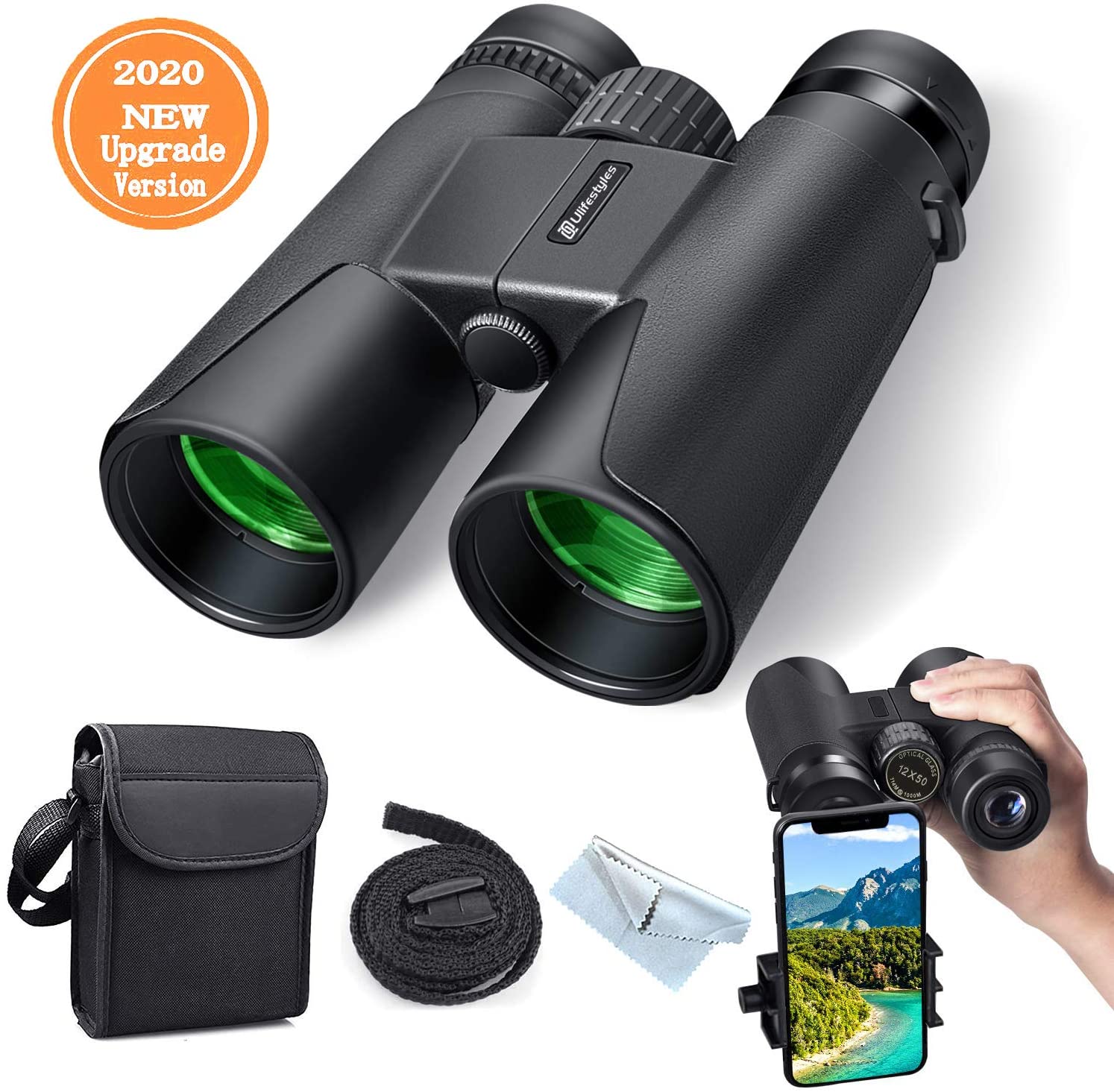 12X50 FERNGLAS OBSERVER Nachtsicht Jagdfernglas Kompakt Vergrößerung